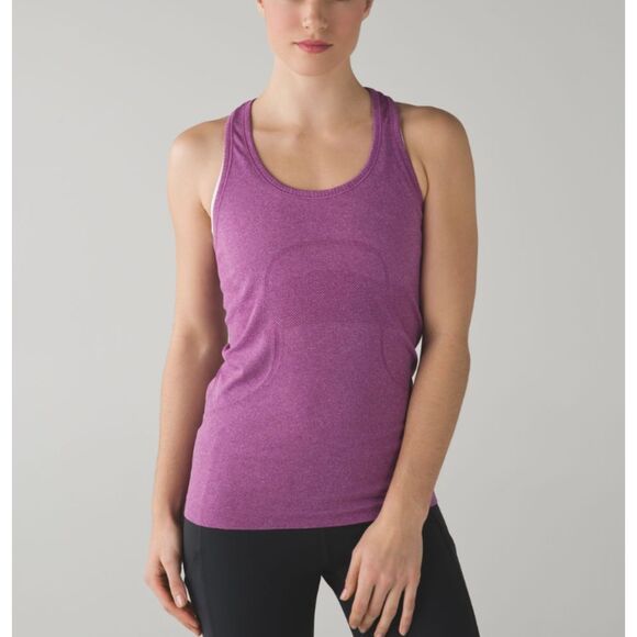 Women Lululemon Swiftly Tech Racerback Hip Length Heathered Regal Plum Size 6 - Picture 1 of 6